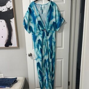 Blue and White Patterned jumpsuit